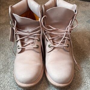 Timberland Pink Lace Up Boots with Sturdy Sole